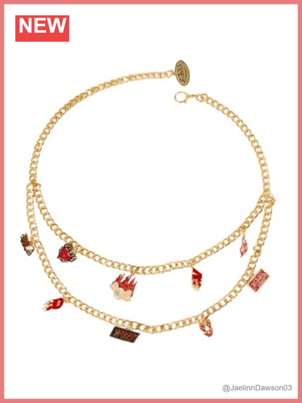 Metal Charm Chain Belt Adjustable Y2K Fashion Waist Belt